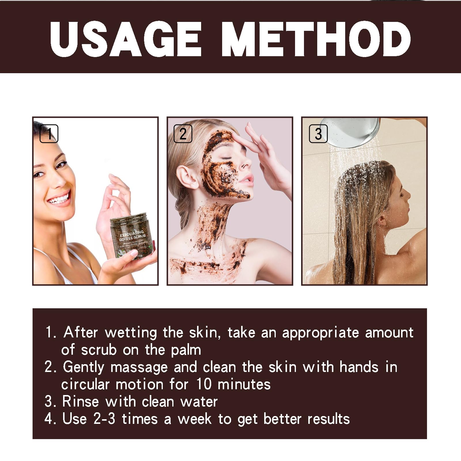 Organic Coffee Scrub for Body & Face - Exfoliating & Anti-Cellulite Treatment - Energizing Body Scrub Cream with Natural Ingredients - Perfect for Spa Day, Dry Skin Care & At-Home Self Care Routine