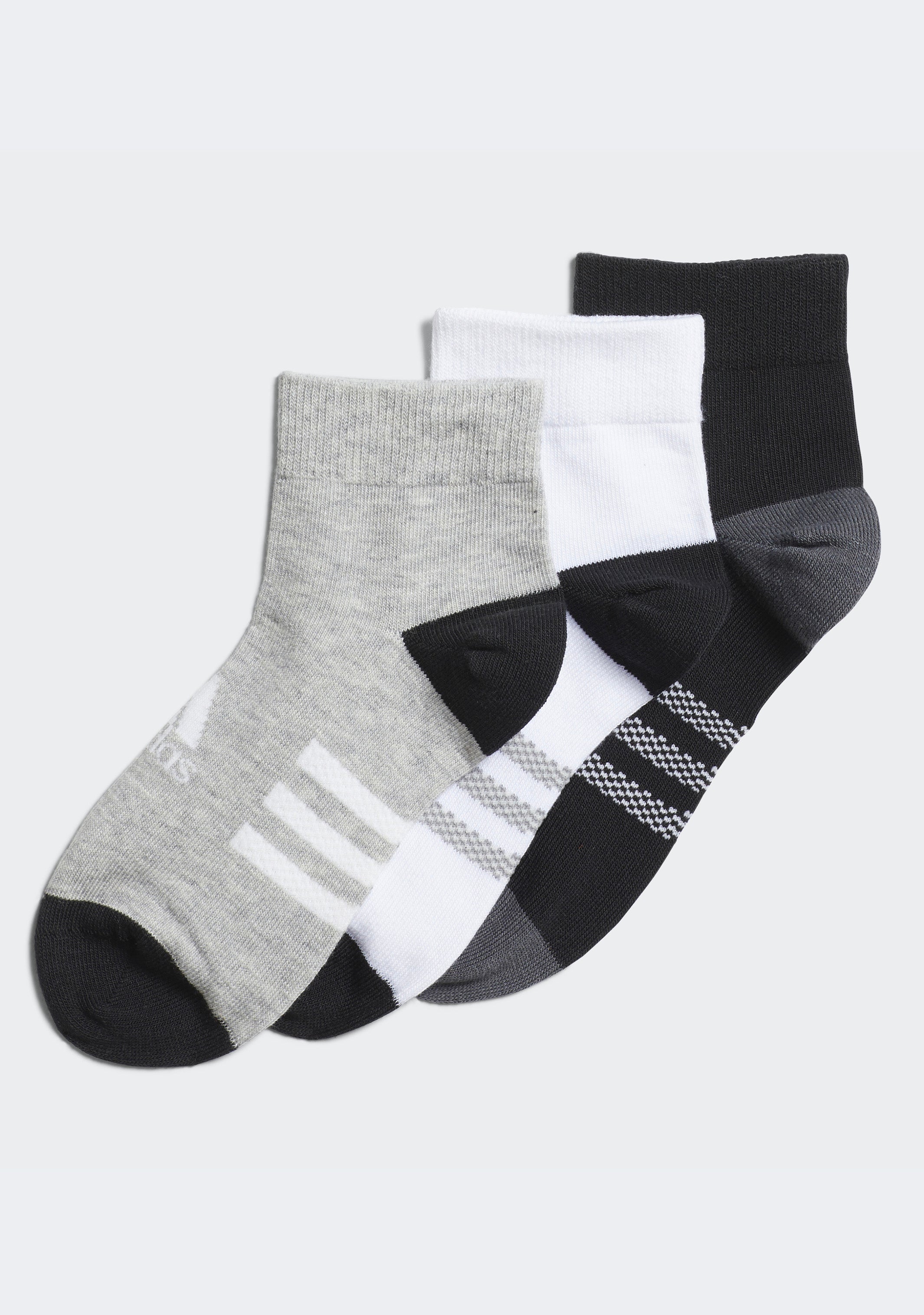 Adidas Kids' Ankle Socks 3-Pack - Breathable Cotton Athletic Socks for Boys & Girls - Perfect for School, Sports & Everyday Wear