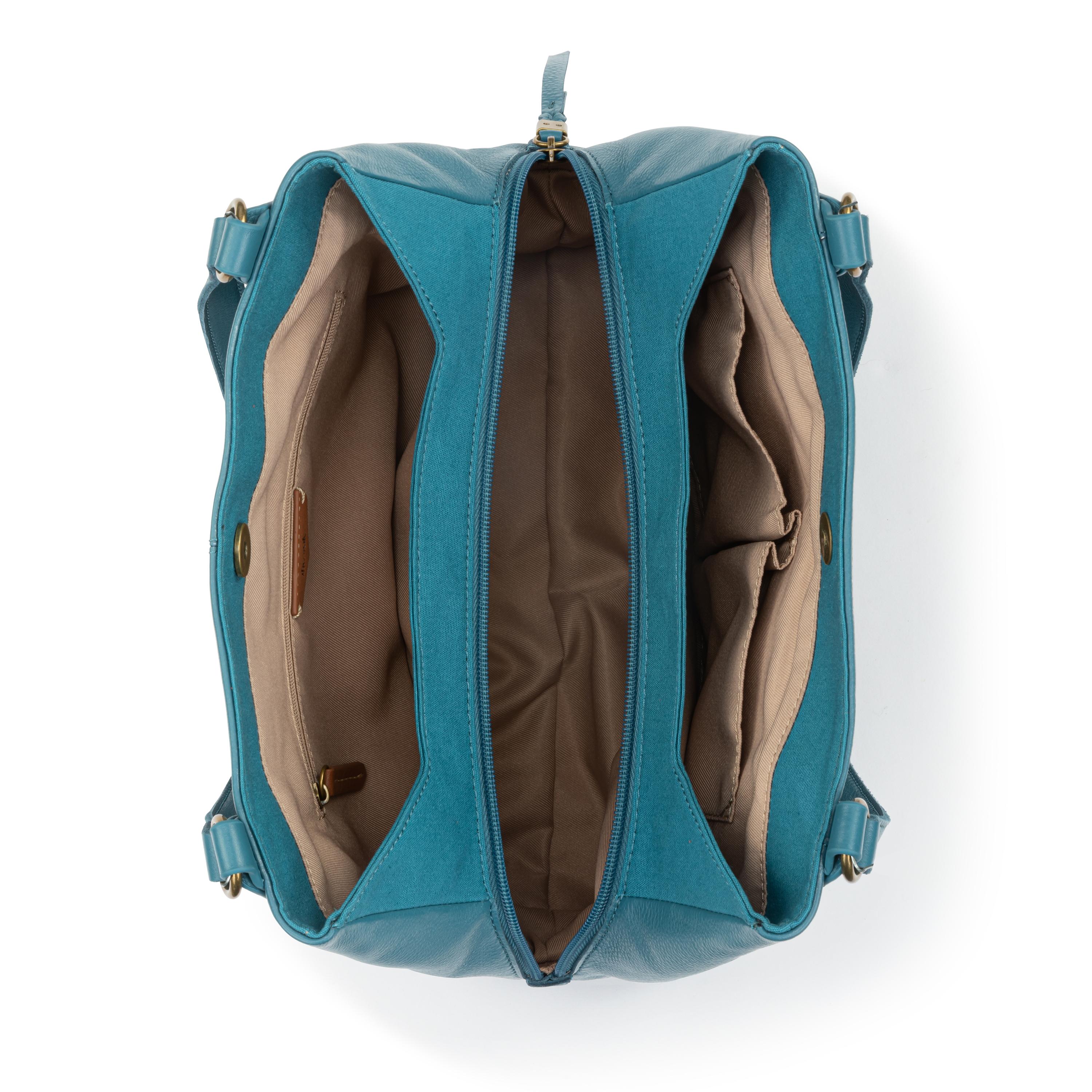 Premium Melrose Satchel - Genuine Leather Handbag in Lagoon Blue - Perfect for Work, Travel & Everyday Use