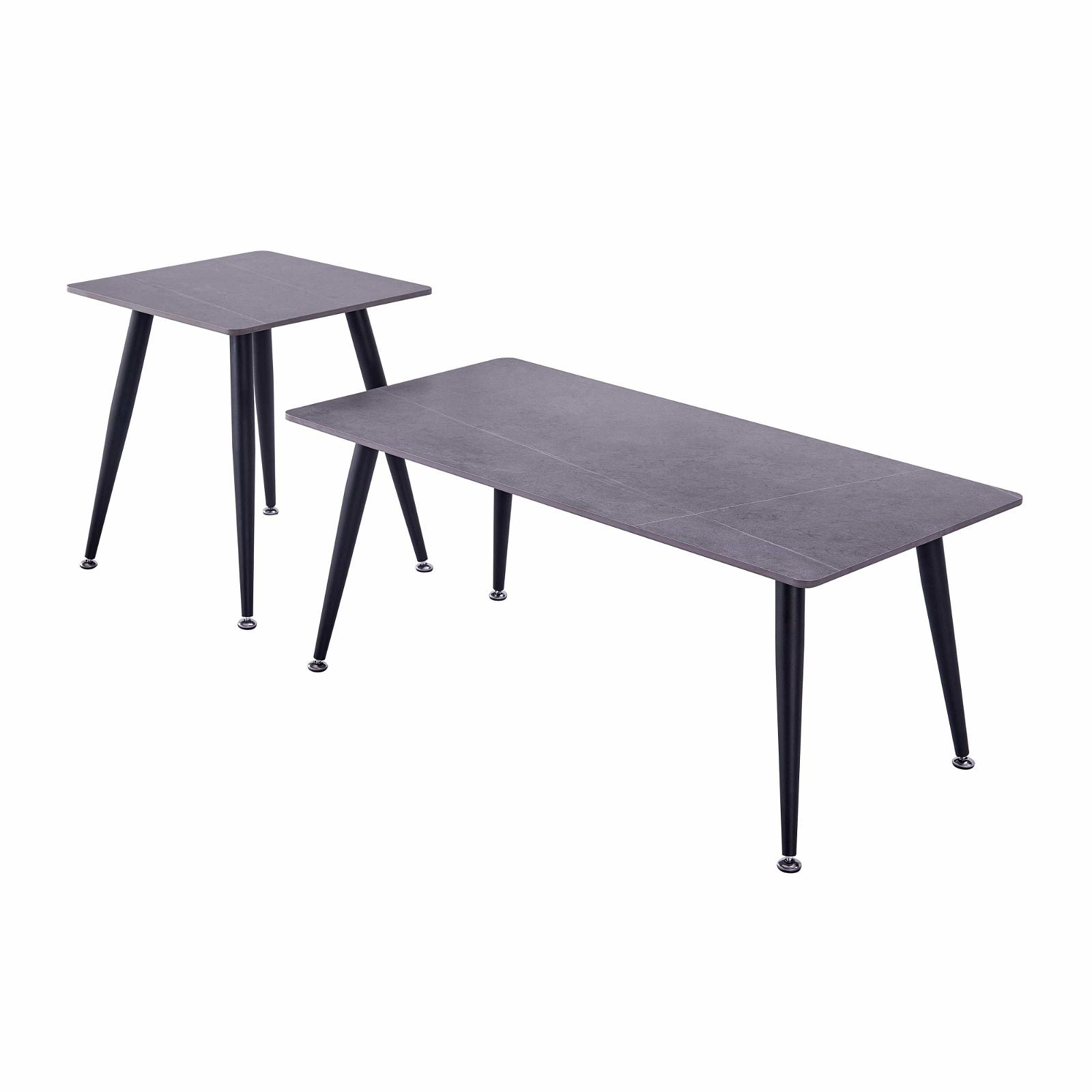 Criterionâ¢ Modern Grey Sintered Stone End Table with Sturdy Metal Legs - Perfect for Living Room, Bedroom or Office Side Table