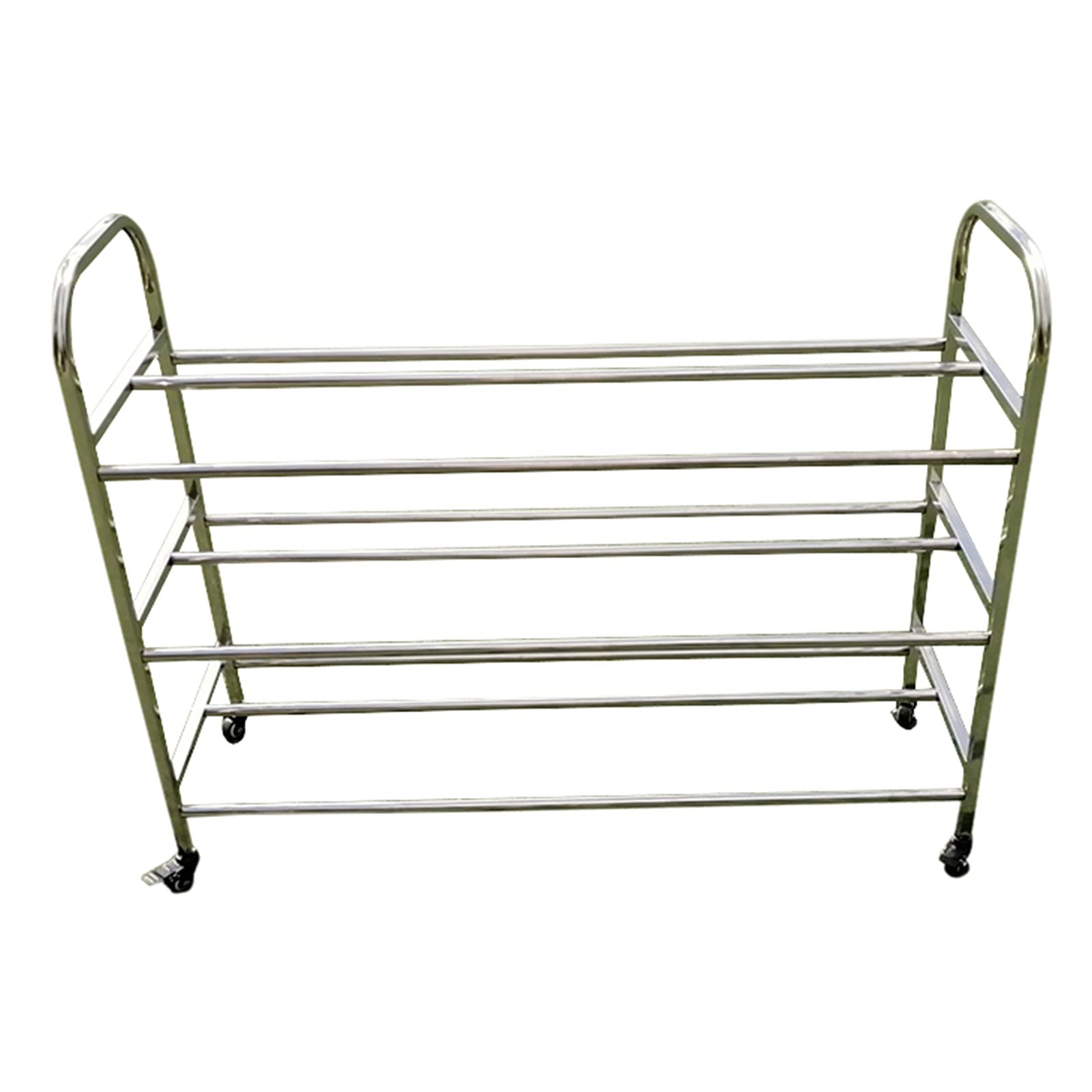 ERLAN Heavy-Duty Metal Ball Storage Rack with 4 Wheels - Double-Sided Sports Equipment Organizer for 30 Basketballs, Footballs & Volleyballs (Size 120×38×91cm) - Perfect for Gym, School & Sports Club Storage Solutions