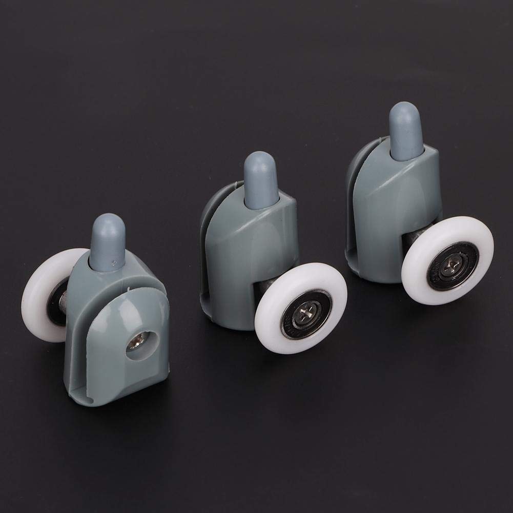 4Pcs Plastic Glass Bearing Rollers for 5MM/6MM Shower Sliding Doors - Smooth Sliding Door Wheels & Pulley System for Shower Cabin, Spa Room, Bathroom Renovation (8 Pcs Top)