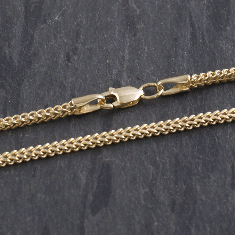 10K Gold Franco Chain Necklace 2mm Thin Dainty - Perfect for Layering, Everyday Wear & Gift Giving