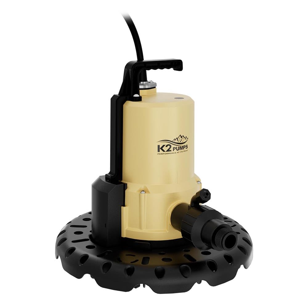 K2 Pumps UTA02502APK 1/4 HP Automatic Pool Cover Pump - Heavy Duty Water Removal for Inground & Above Ground Pools, Spas, and Covers - Prevents Water Accumulation and Damage