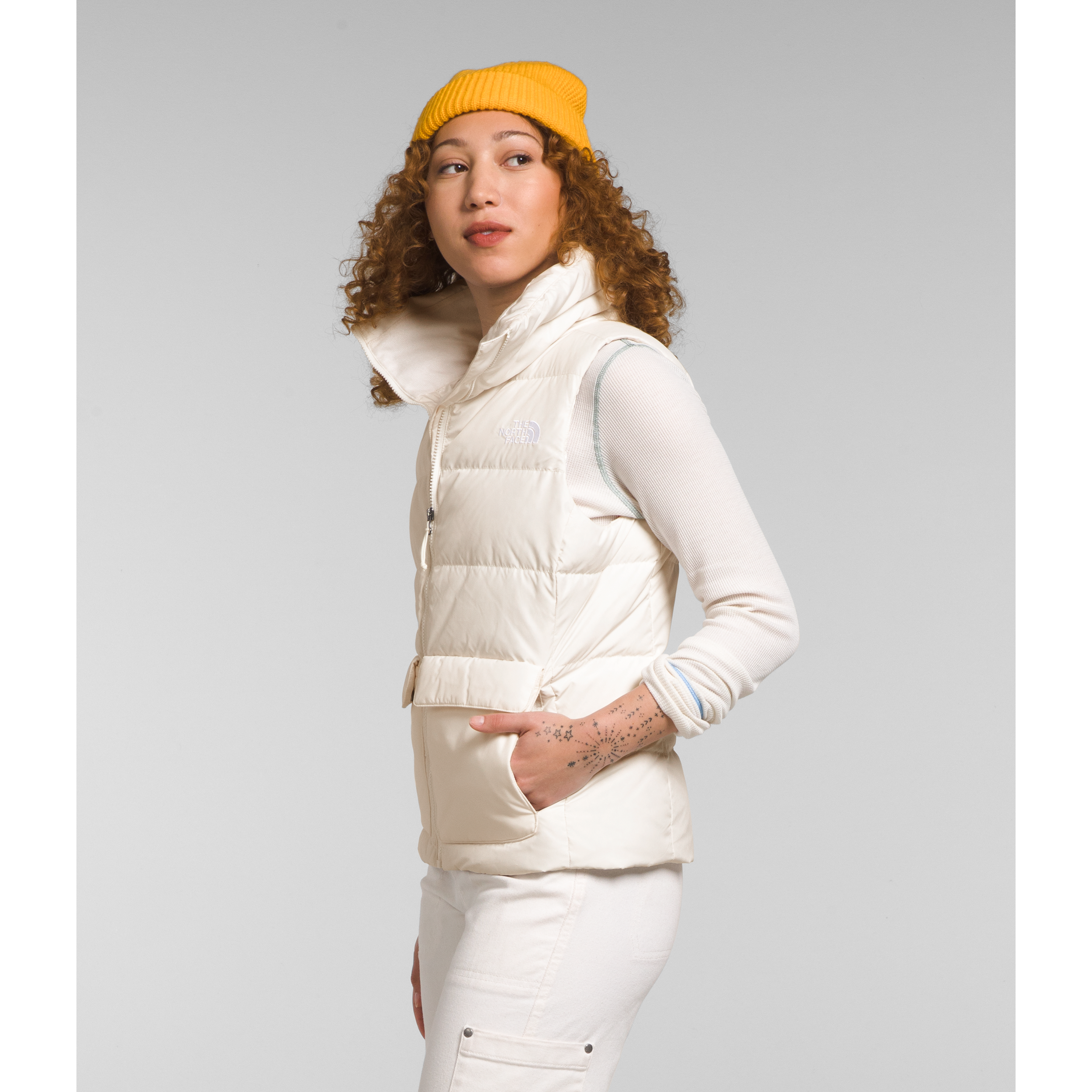 The North Face Women's Gotham Vest - Lightweight Waterproof Down Jacket for Outdoor Activities in Gardenia White | Perfect for Hiking, Camping & Winter Travel