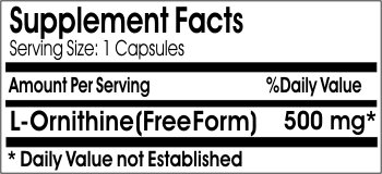 PureControl Supplements L-Ornithine 500mg - 100 Capsules | Pure Amino Acid Supplement for Sleep Support, Muscle Recovery & Detox | Post-Workout & Nighttime Use