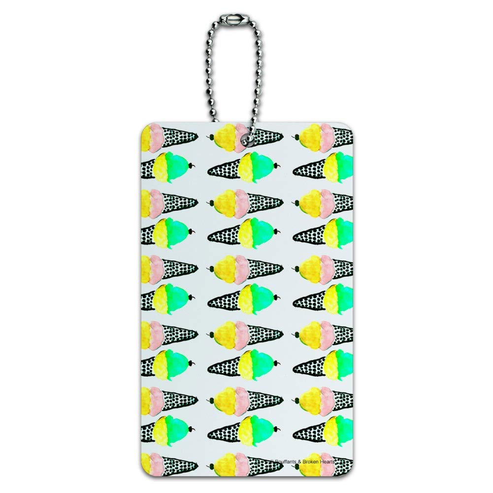 Colorful Ice Cream Cone Pattern Luggage Tag - Durable Suitcase ID Tag for Travel Bags - Perfect for Carry-Ons, Backpacks & Kids' Luggage Identification