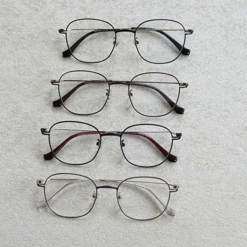 CCspace Unisex Full Rim Oval Square Titanium Eyeglasses - Lightweight Durable Frame for Men & Women - Perfect for Reading, Work & Daily Wear (Model 300722)