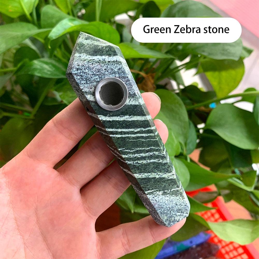 Natural Crystal Pipe with Metal Filter - Rose Quartz Healing Wand for Meditation, Relaxation & Energy Cleansing | Perfect for Reiki, Yoga & Spiritual Practices