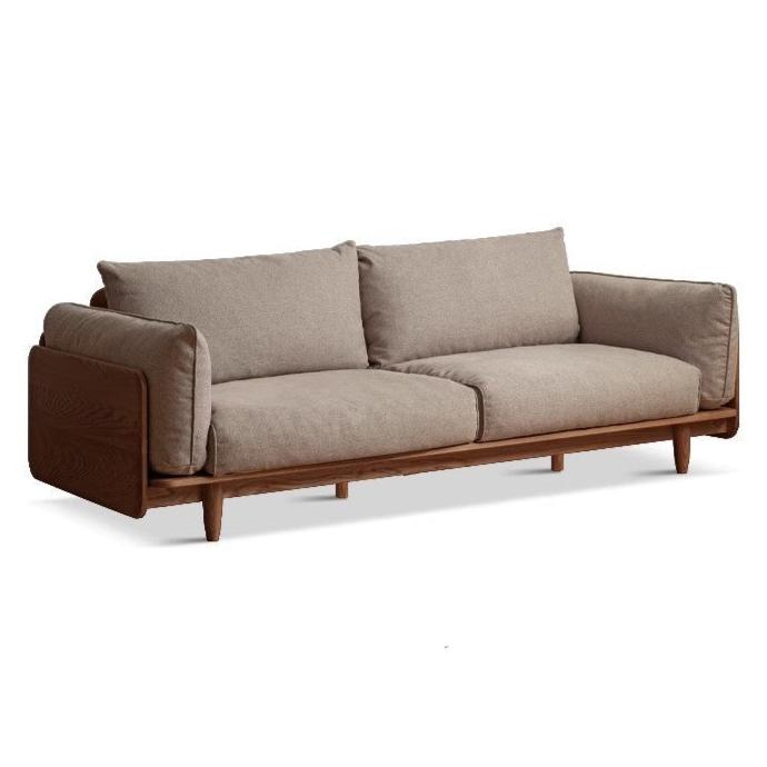 86.2x37.4x31.8 inch / 219x90x81сm / Walnut color / three-seat sofa (fabric two colors available)
