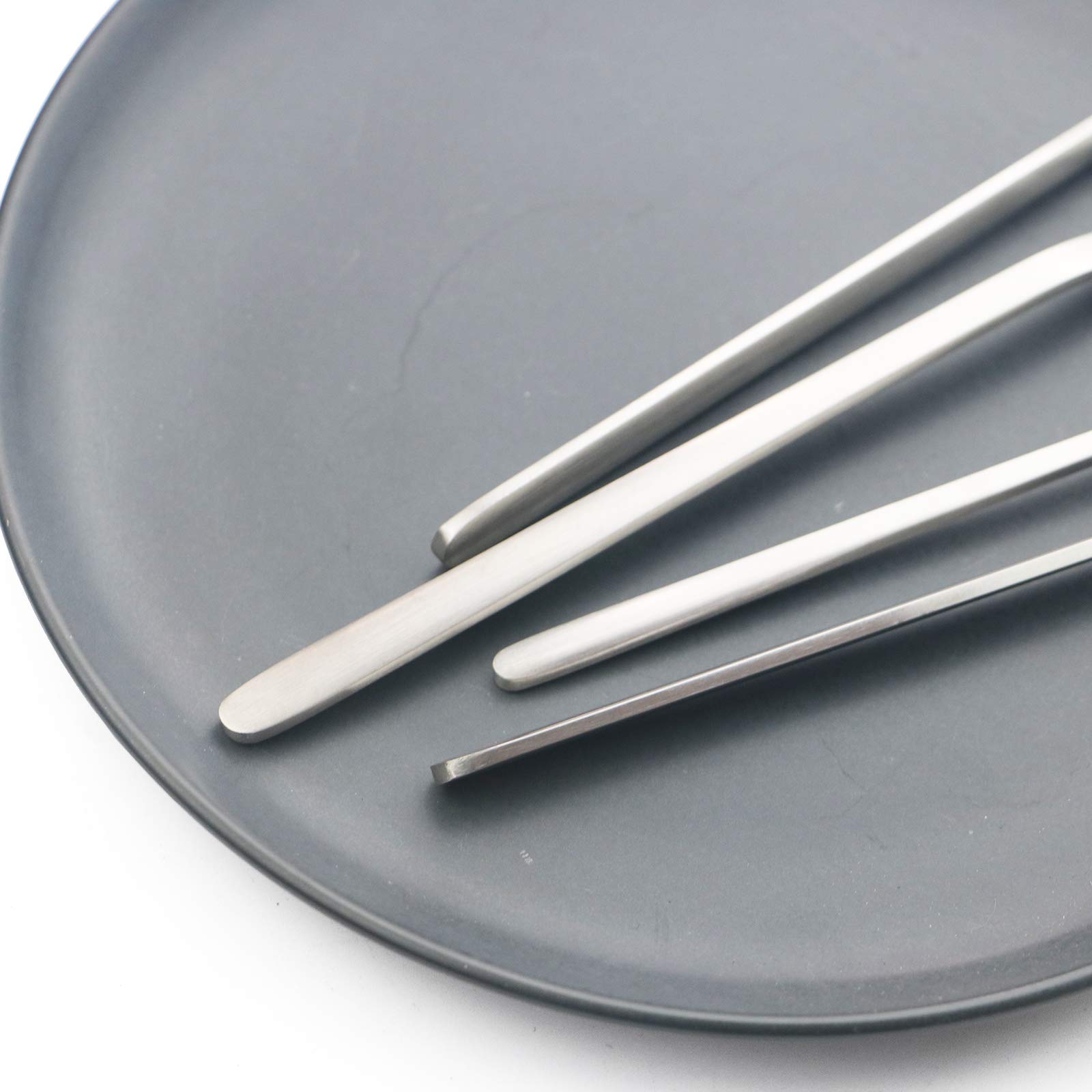 Premium 8-Piece Stainless Steel Dinner Forks Set - 8 Inch Silver Dessert Forks with Hanging Cup Cutlery Holder - Perfect for Formal Dining, Wedding Parties & Home Entertaining