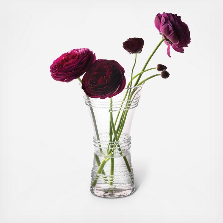 Juliska Ella Corset Vase - Handcrafted Glass Flower Vase for Home Decor, Wedding Centerpieces & Tabletop Arrangements