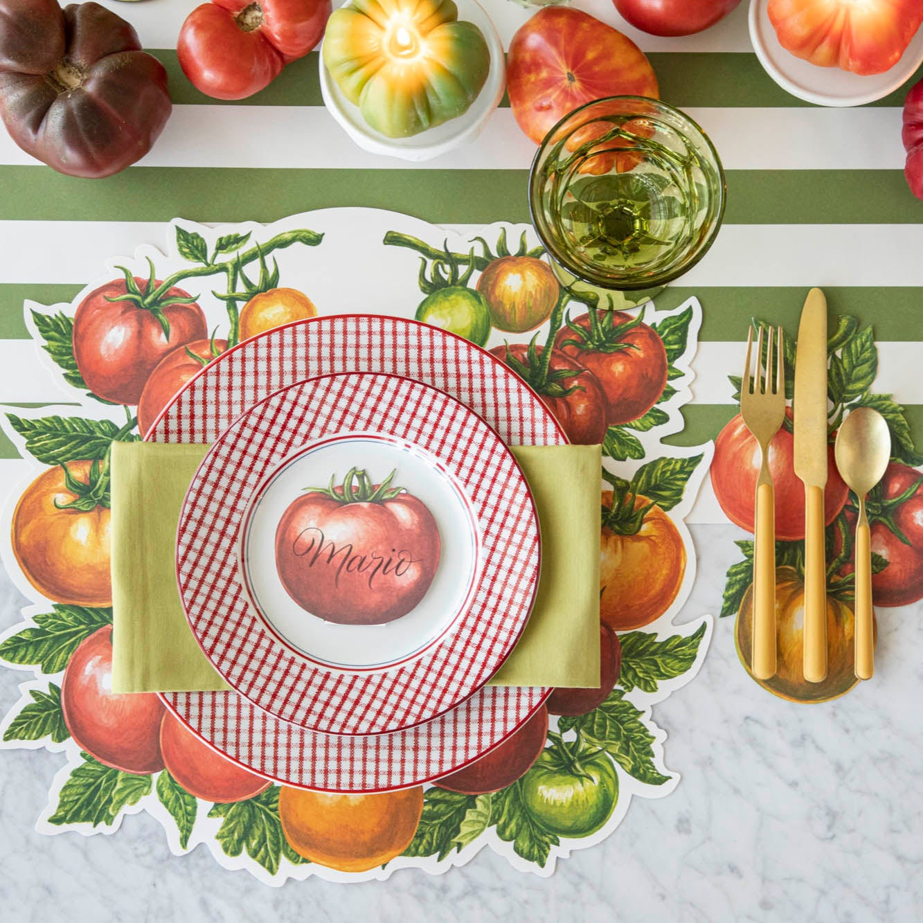 Eco-Friendly Die-Cut Tomato Shaped Placemat for Kitchen & Dining - Non-Slip Table Mat for Home Decor & Party Use