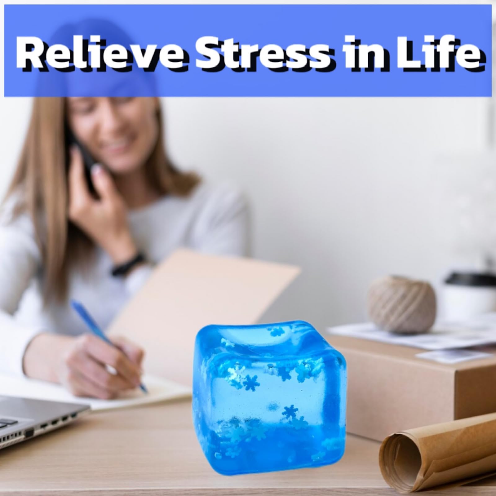 **Stress Relief Ice Cube Squishy Toys - Soft Fidget Sensory Toys for Adults & Kids - Anxiety Relief, ADHD Focus - Perfect for Office, School, Travel & Home Relaxation**