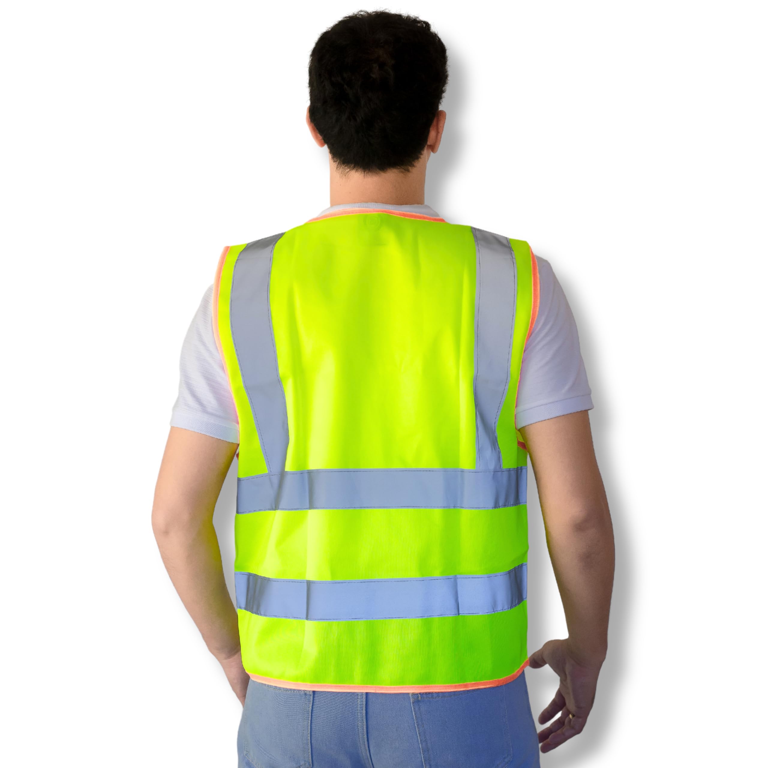 High Visibility Safety Vest for Men - ANSI Certified Reflective Work Vest in Bright Yellow - Ideal for Crossing Guards, Construction Workers & Outdoor Safety