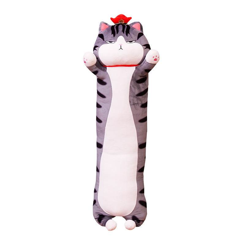 Grumpy Long Cat Plush Pillow - Soft & Cute Stuffed Animal for Home Decor, Gifts, and Relaxation | Perfect for Bed, Sofa, and Office Comfort