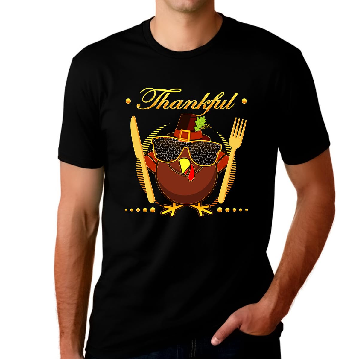 Funny Thanksgiving T-Shirts for Men - Turkey Graphic Tees, Thankful & Humorous Fall Shirts | Perfect for Family Gatherings, Friendsgiving Parties & Autumn Festivals