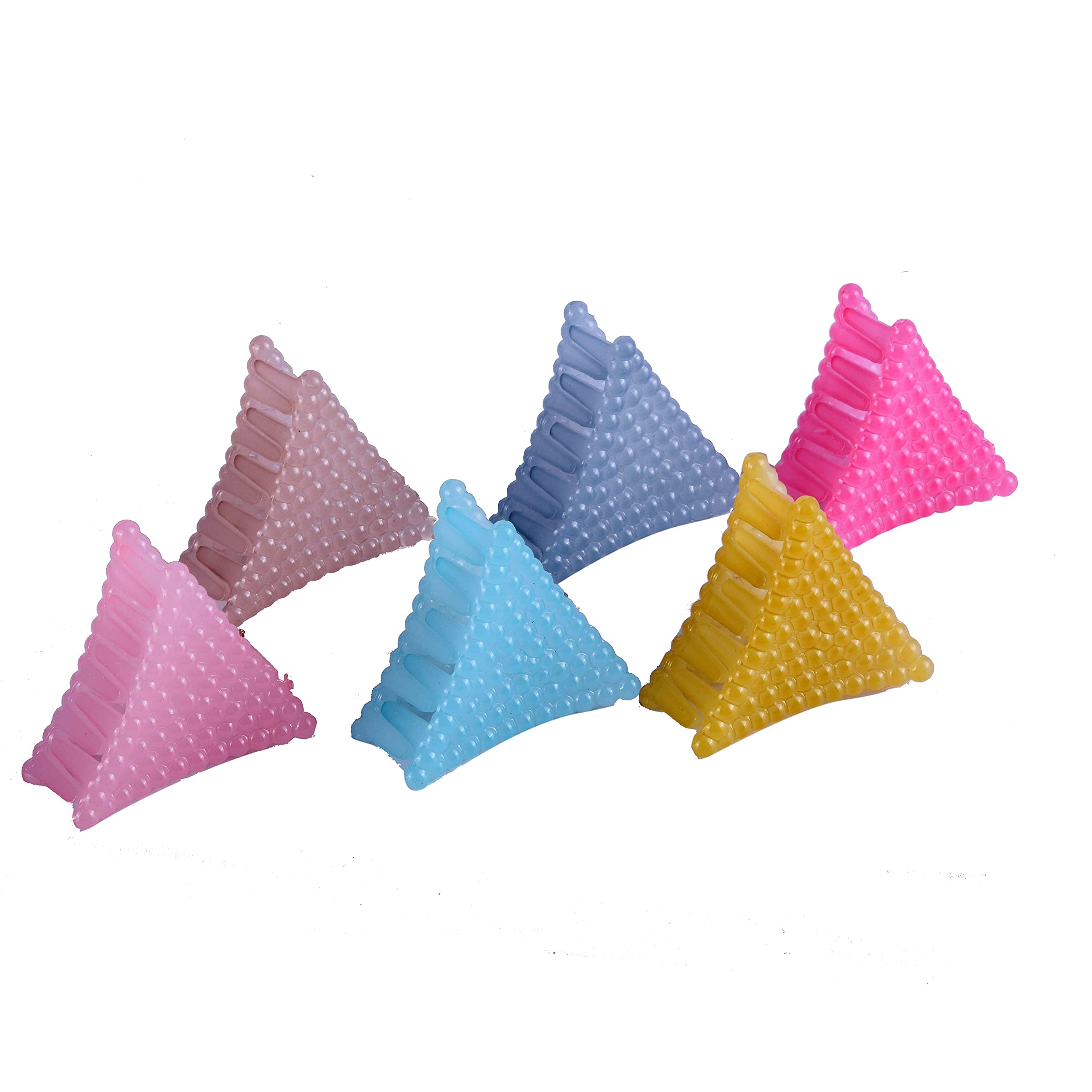 Rlaons French Matte Hair Claw Clips - Black Triangle Plastic Non-Slip Hair Clips for Women & Girls (6-Pack) | Perfect for Outdoor, Work, Gym & Everyday Hairstyles