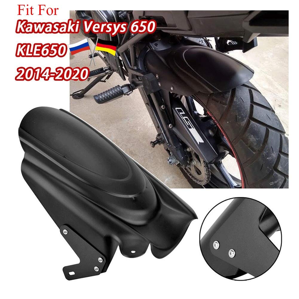 Kawasaki VERSYS 650 KLE650 Rear Tire Hugger Fender Mudguard (2014-2020) - Black Motorcycle Accessory for Off-Road & Street Riding Protection