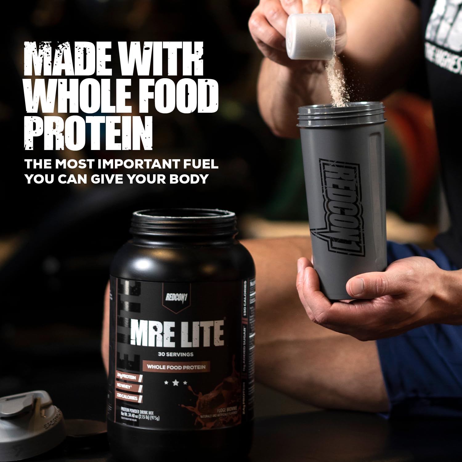 REDCON1 MRE Lite Whole Food Protein Powder - Blueberry Cobbler Flavor | Low Carb, Whey-Free Meal Replacement with Animal Protein Blend | Easy to Digest with MCT Oils | 30 Servings | Perfect for Post-Workout Recovery & Keto Diet