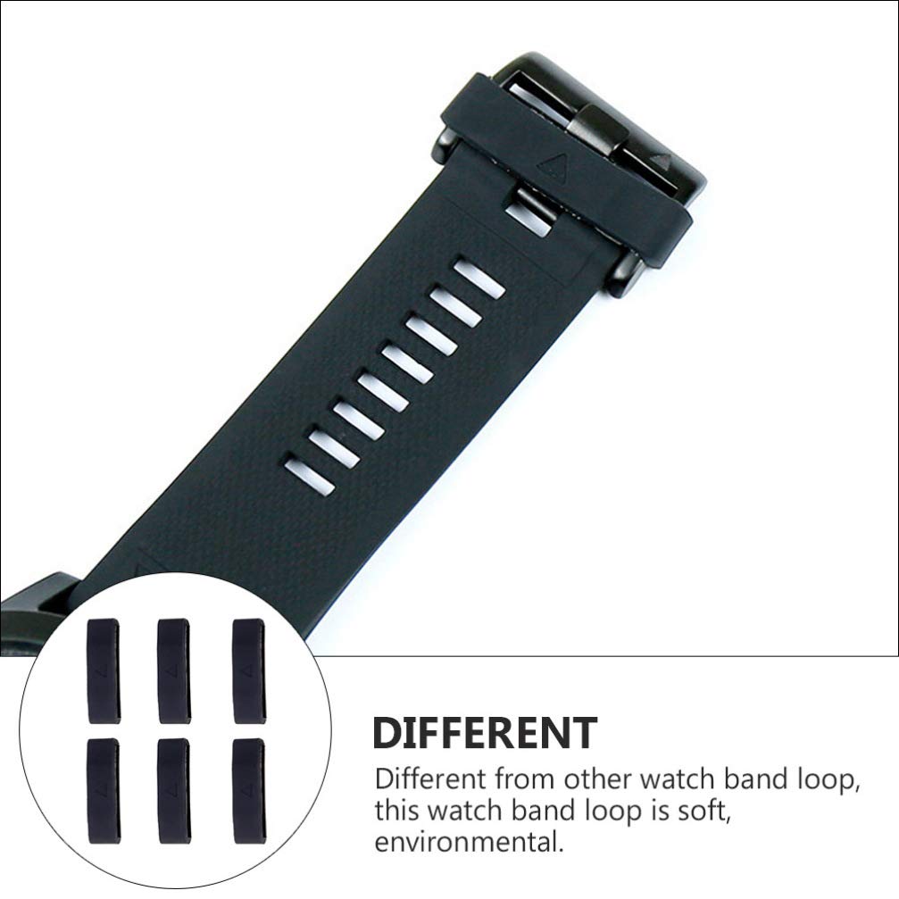 Hemobllo 6-Pack Silicone Watch Band Holder Rings - Bezel Watch Fastener Retainer Loops for Watch Straps & Accessories | Perfect for Sports, Fitness & Everyday Watch Maintenance