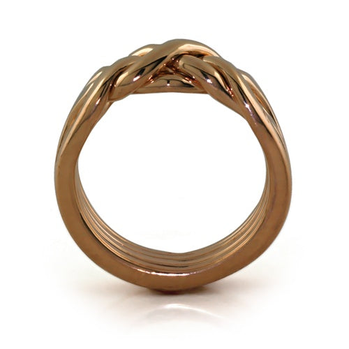 Men's 4 Band Heavy Gold Puzzle Ring MGR 4RG - Unique Gift for Anniversary, Wedding & Special Occasions
