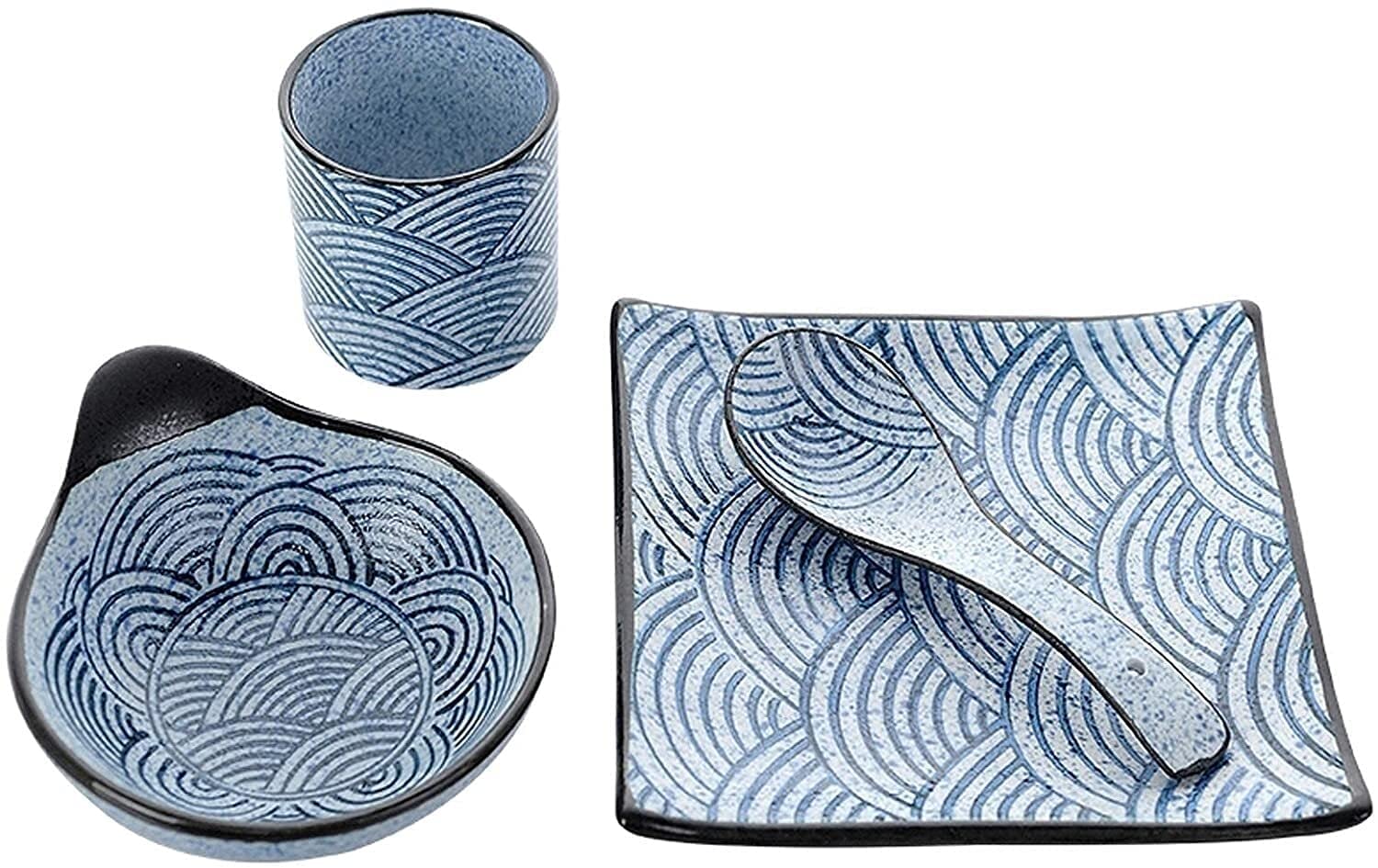Premium Japanese Ceramic Dinnerware Set - 4-Piece Elegant Tableware for Home, Restaurant & Hotel Use | Stylish & Durable Dishes for Fine Dining, Sushi Restaurants & Special Occasions