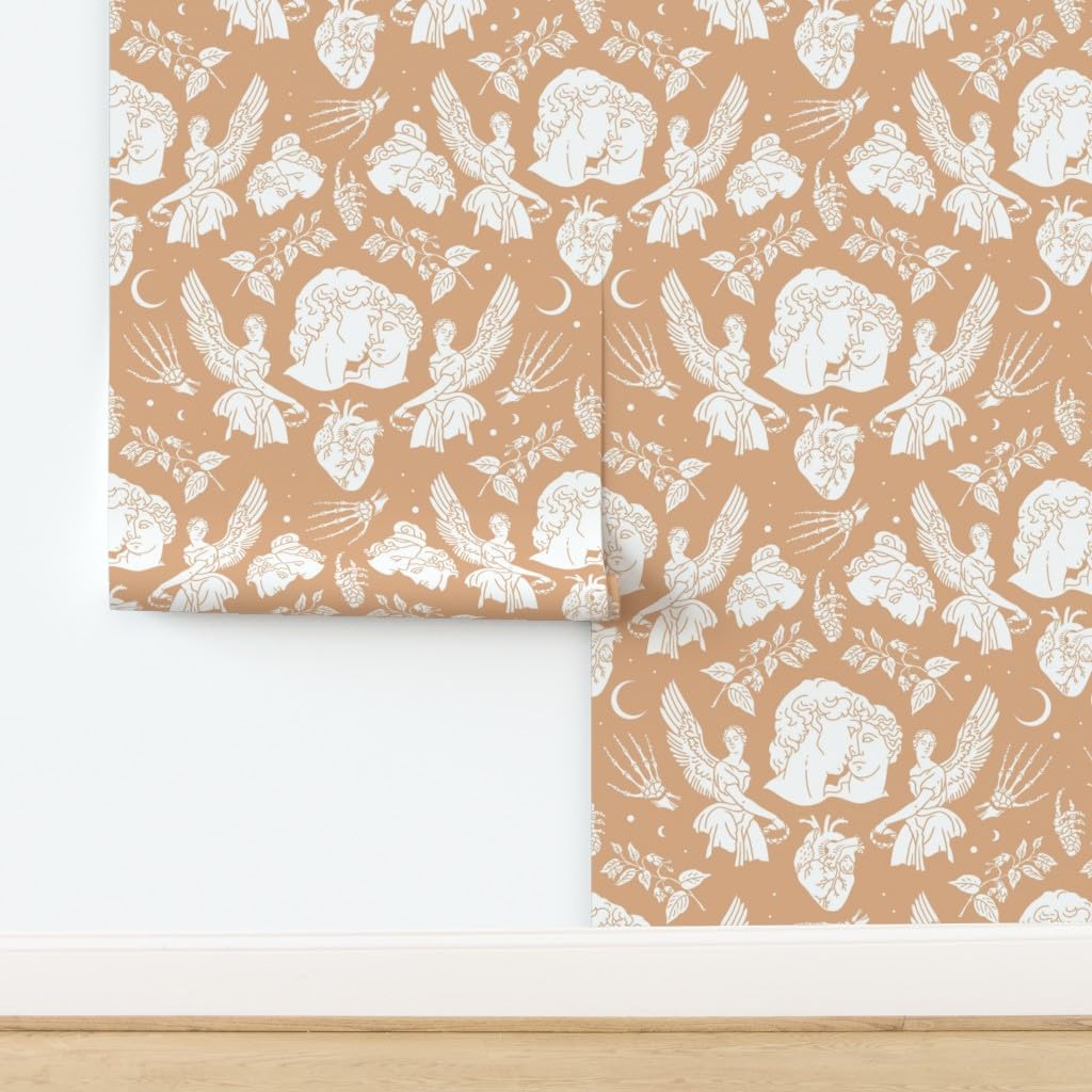 Peel & Stick Removable Wallpaper Swatch - Anatomy Love Elegant Romantic Greek Valentine's Day Custom Wallpaper by Spoonflower | Perfect for Bedroom, Nursery, Home Office & DIY Decor