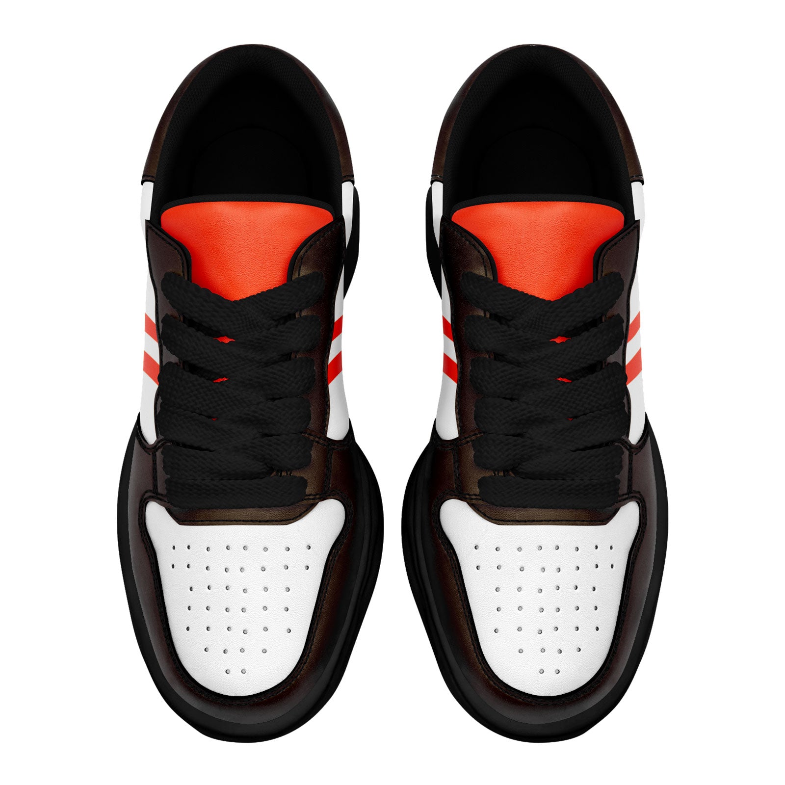Custom Brown & Orange Cleveland Shoes - Personalized Sneakers for Men & Women (Style FN032 D020389) | Perfect for Casual Wear, Sports & Fashion Street Style