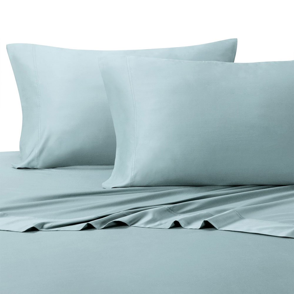 Royal Hotel Bedding 4PC Organic Bamboo Viscose Sheet Set - Cooling Sheets for Hot Sleepers with Deep Pockets (California King, Blue) | Luxury Bedroom Upgrade for Hotels & Home Use