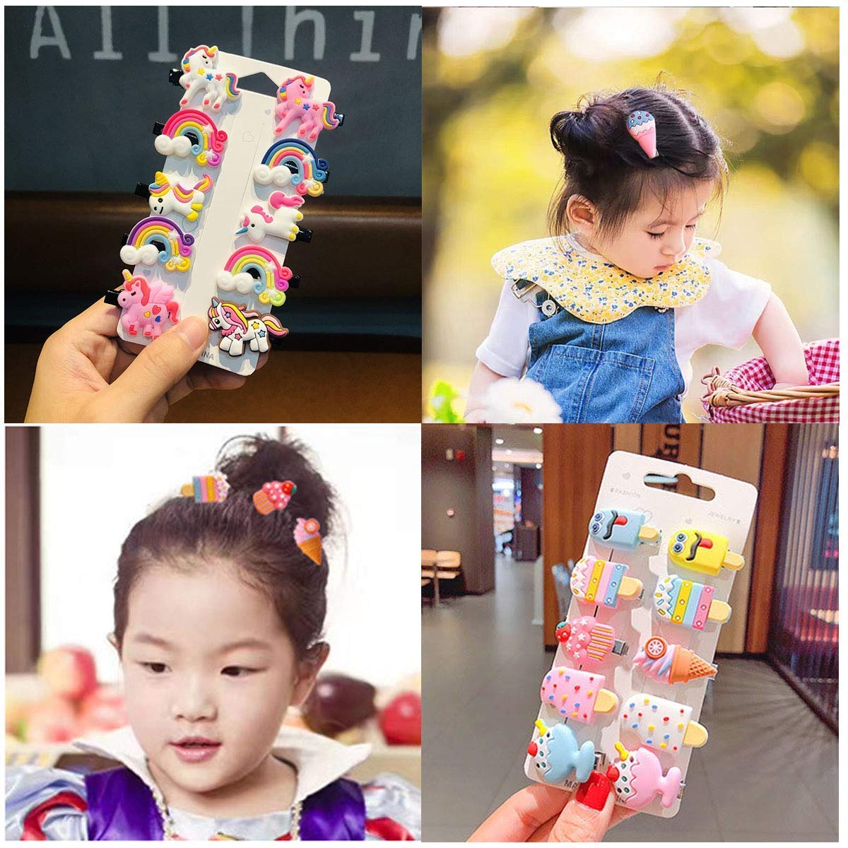 20pcs Rainbow Hair Clips for Baby Girls & Toddlers - Colorful Barrettes Hair Accessories (Random Design) - Perfect for School, Parties & Daily Hair Styling