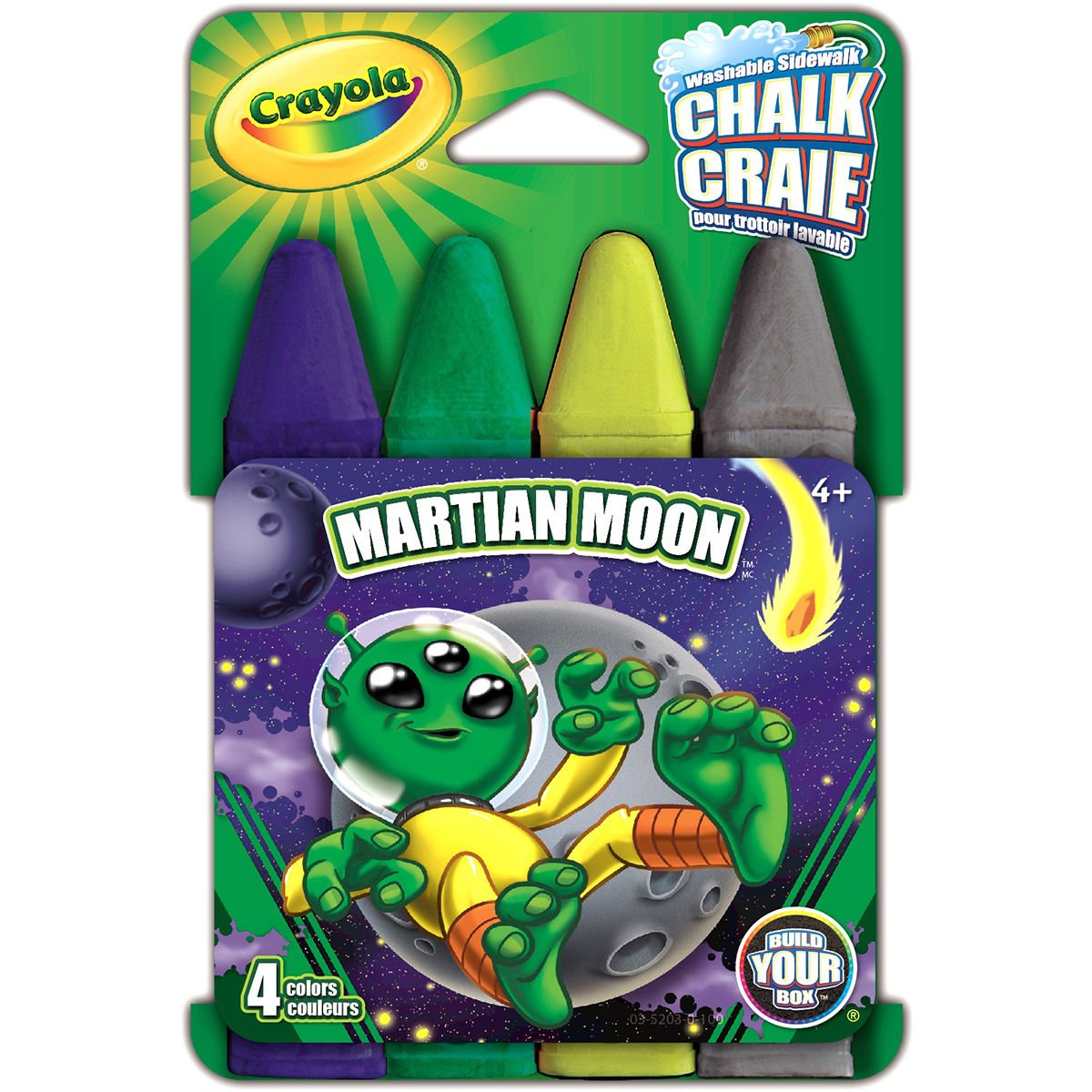 Crayola Build Your Box Spring Fling Chalk - 4 Pack of Vibrant Sidewalk Chalk for Kids Outdoor Art & Play - Perfect for Driveway Drawing, Hopscotch & Summer Activities