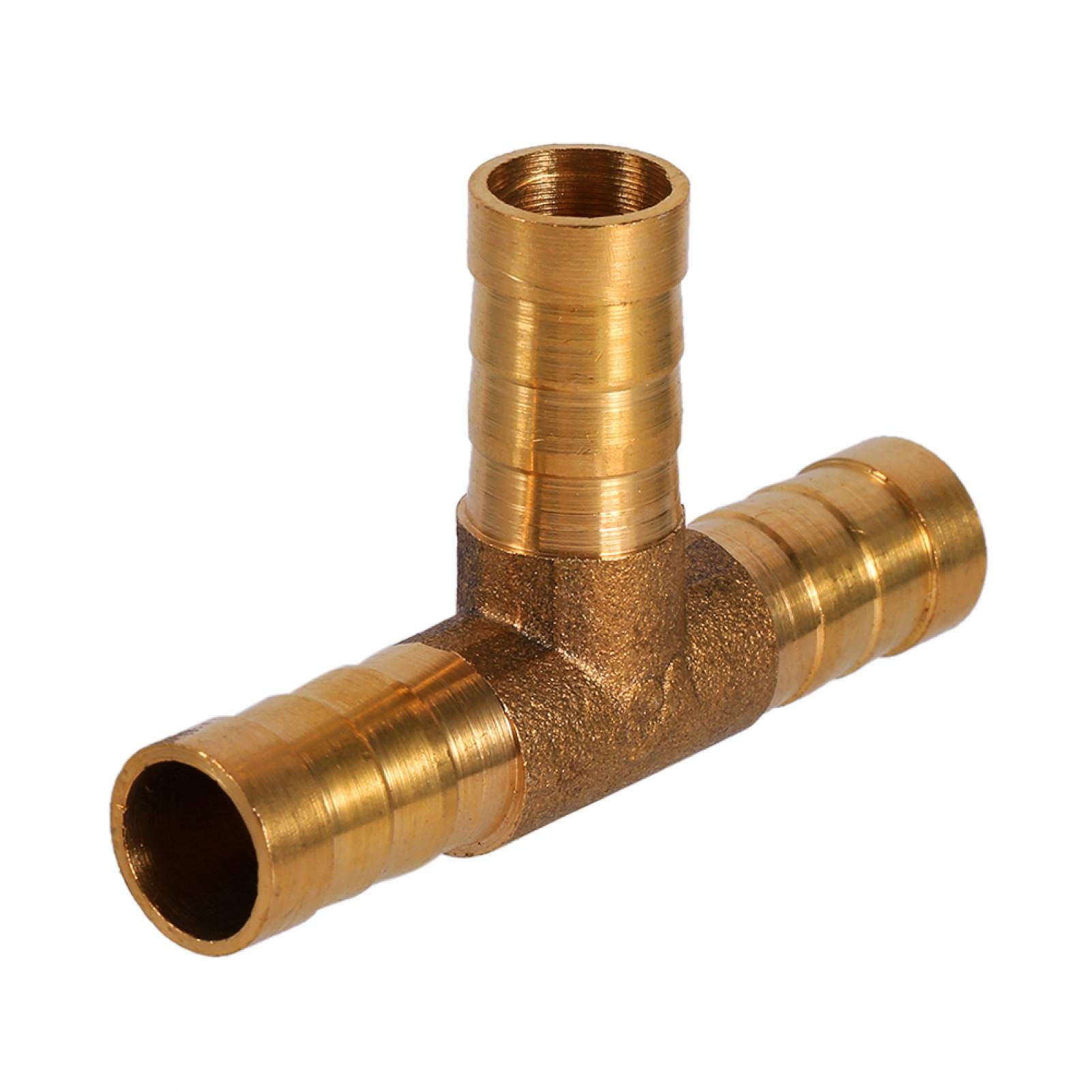3-Way Brass Hose Connector for Air & Fuel (10mm) - Plumbing & Automotive Use