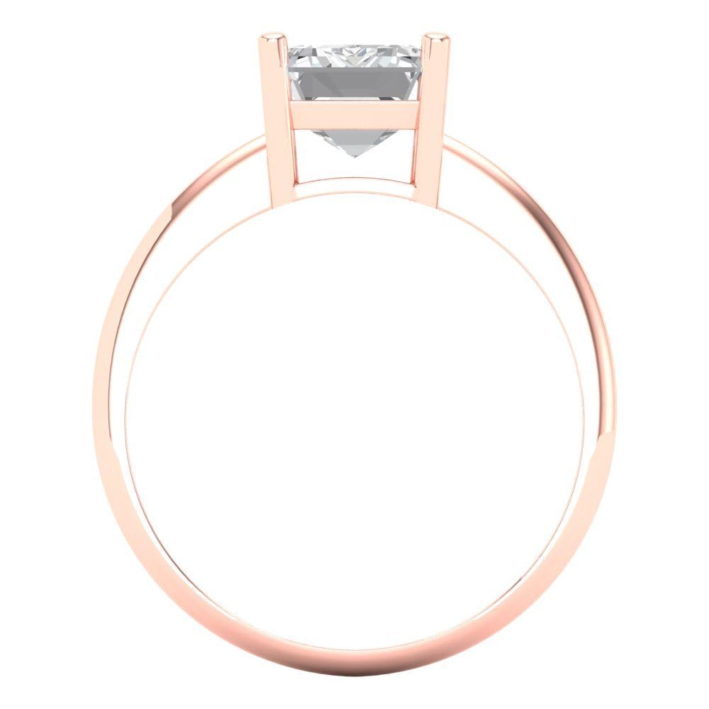 2.5ct Radiant Cut Moissanite Engagement Ring for Women - 18K Rose Gold Solitaire Wedding Band, Anniversary & Bridal Jewelry Gift - Perfect for Proposals, Vows & Special Occasions