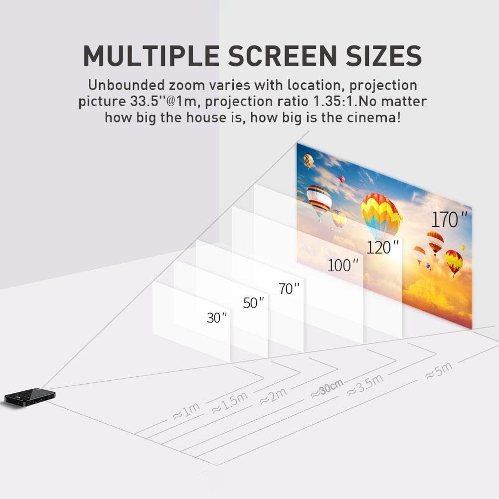 CUJMH Portable 4K DLP Mini Projector with WiFi & Bluetooth - 1080P HD, 8GB Storage, 3D Support & Tripod - Home Theater & Outdoor Movie Projector for Camping, Backyard Parties & Classroom Presentations
