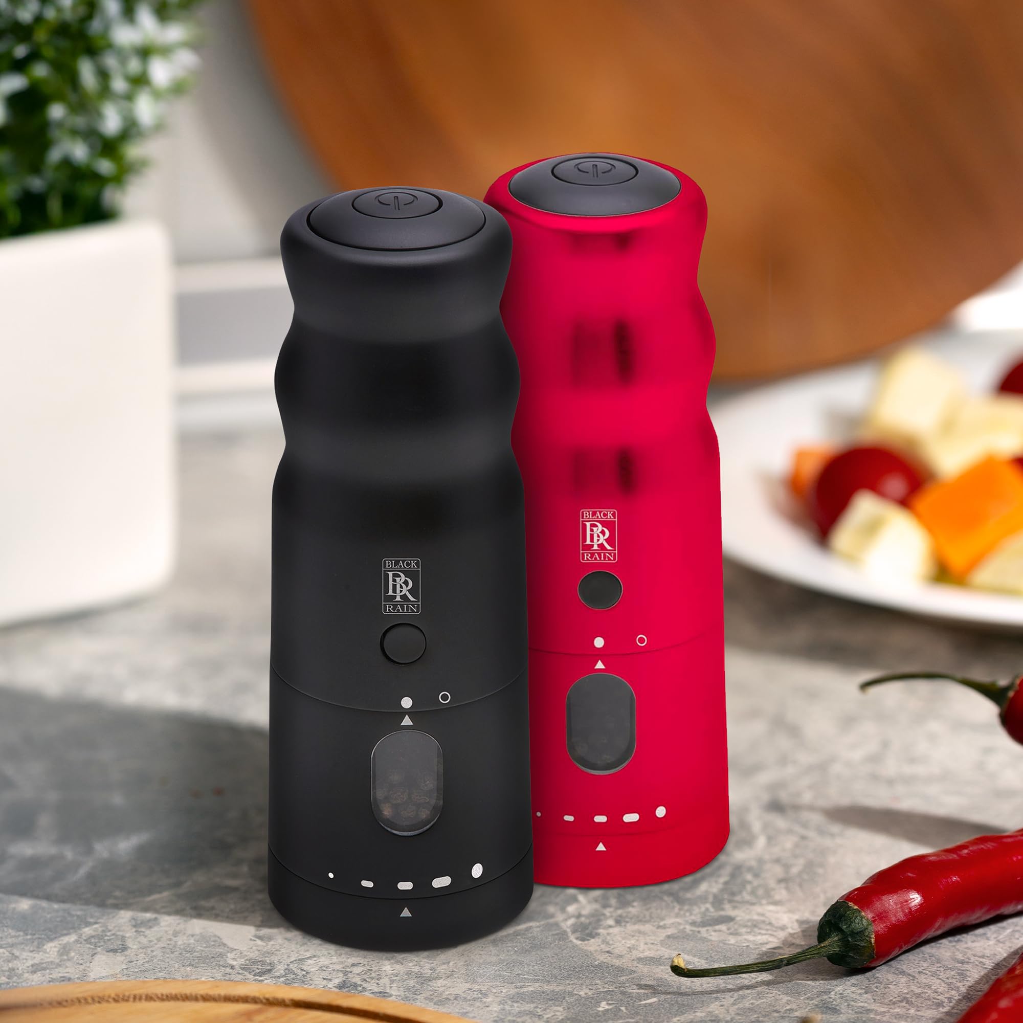Premium BLACK RAIN Pepper Mill - Heavy Duty Professional Grade High Output Pepper Grinder for Kitchen & Restaurant Use (Red) - Perfect for Cooking, Grilling & Seasoning Dishes