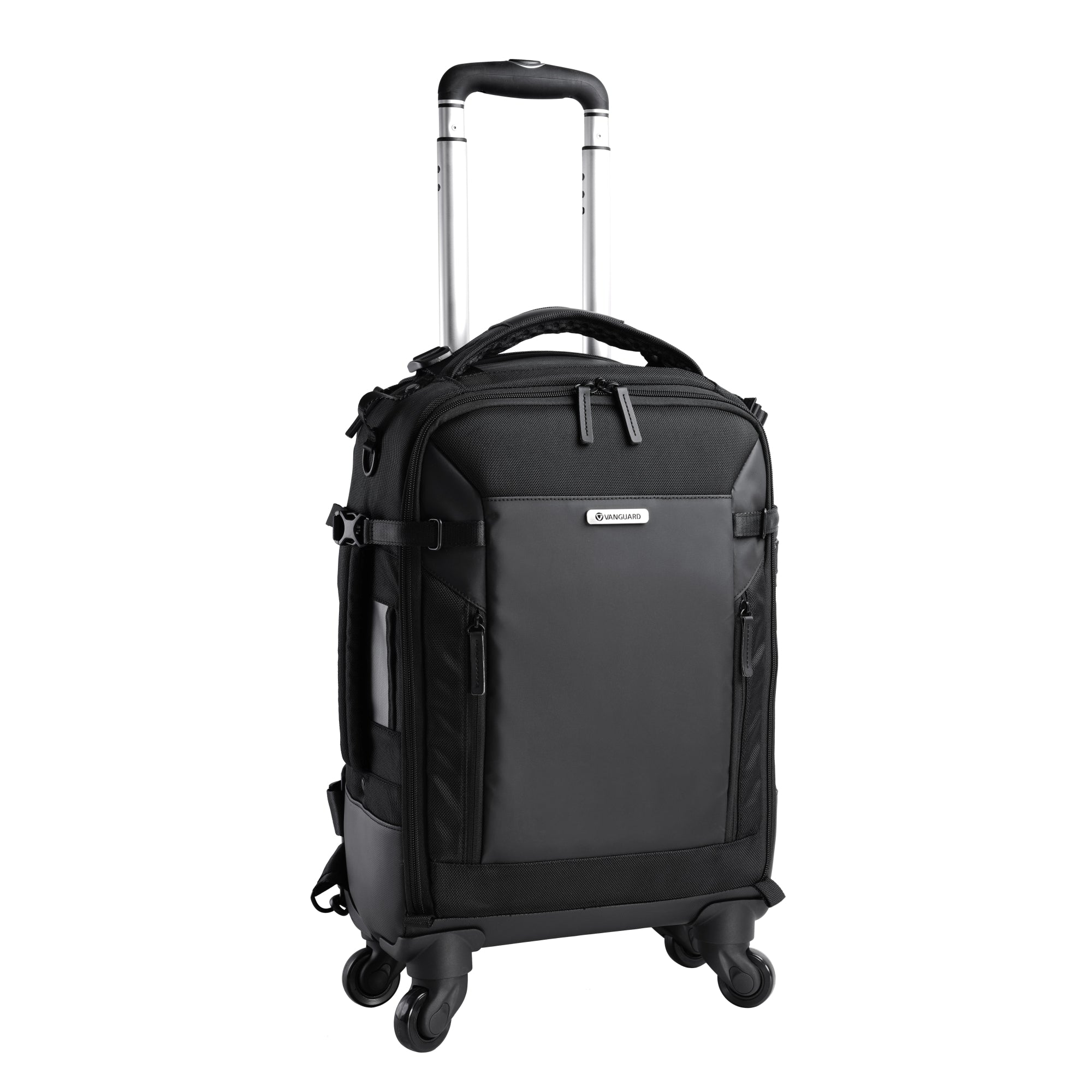 VEO SELECT 55BT Rolling Backpack with Wheels - Black Trolley Backpack for Travel, Business & School - Durable Carry-On Luggage with USB Charging Port