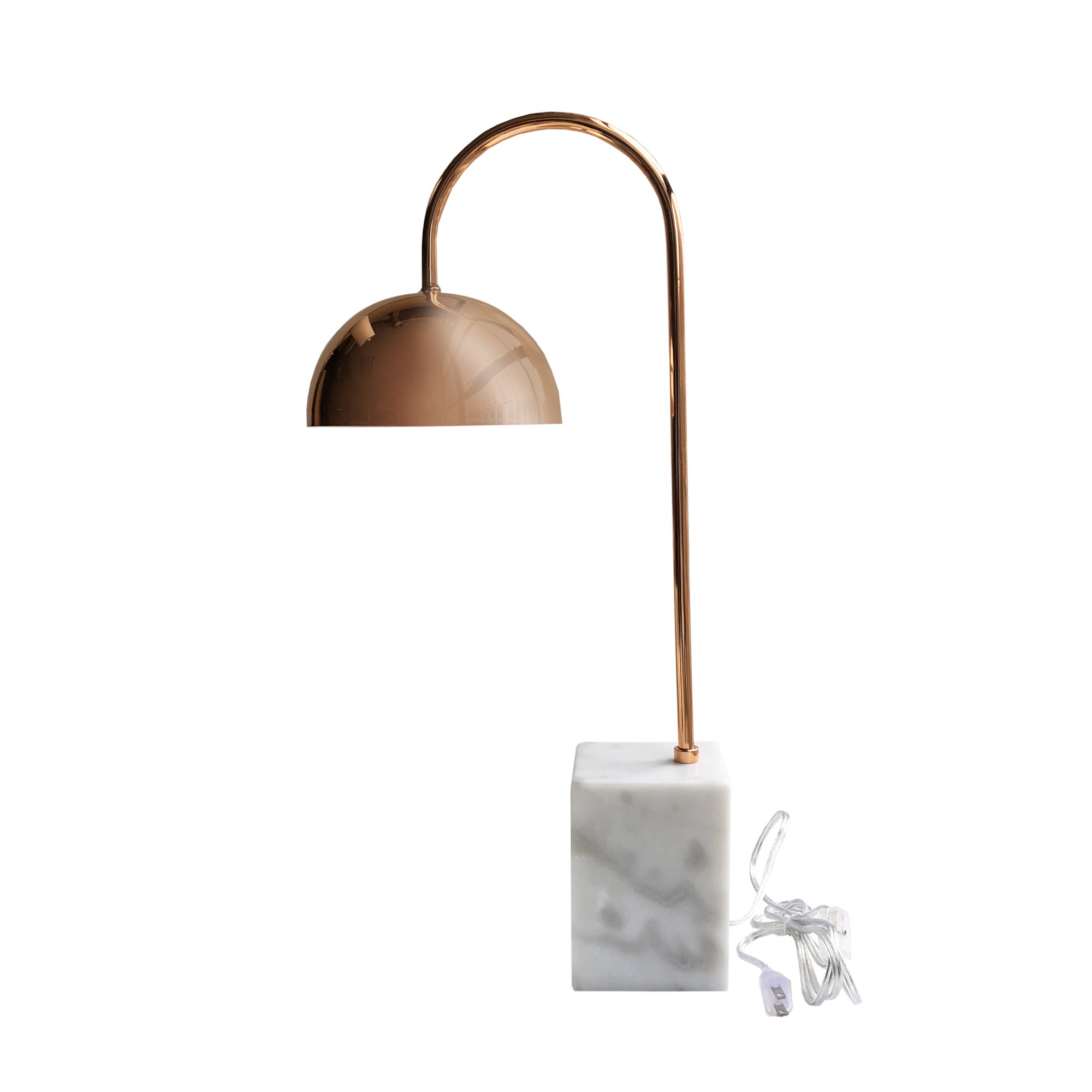 Elegant Rose Gold Marble Desk Lamp - Modern Home & Office Lighting for Study, Reading, and Workspace Decor