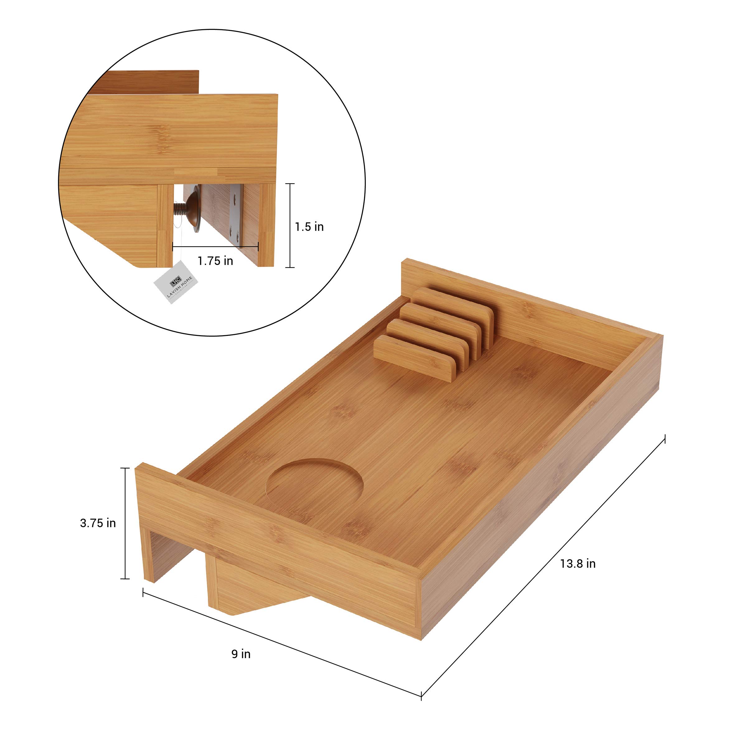 Eco-Friendly Bamboo Floating Nightstand - Bedside Shelf with Tray for Bedroom, Dorm, RV & Apartment - Natural Finish | Space-Saving Storage Solution for Small Spaces & Modern Home Decor