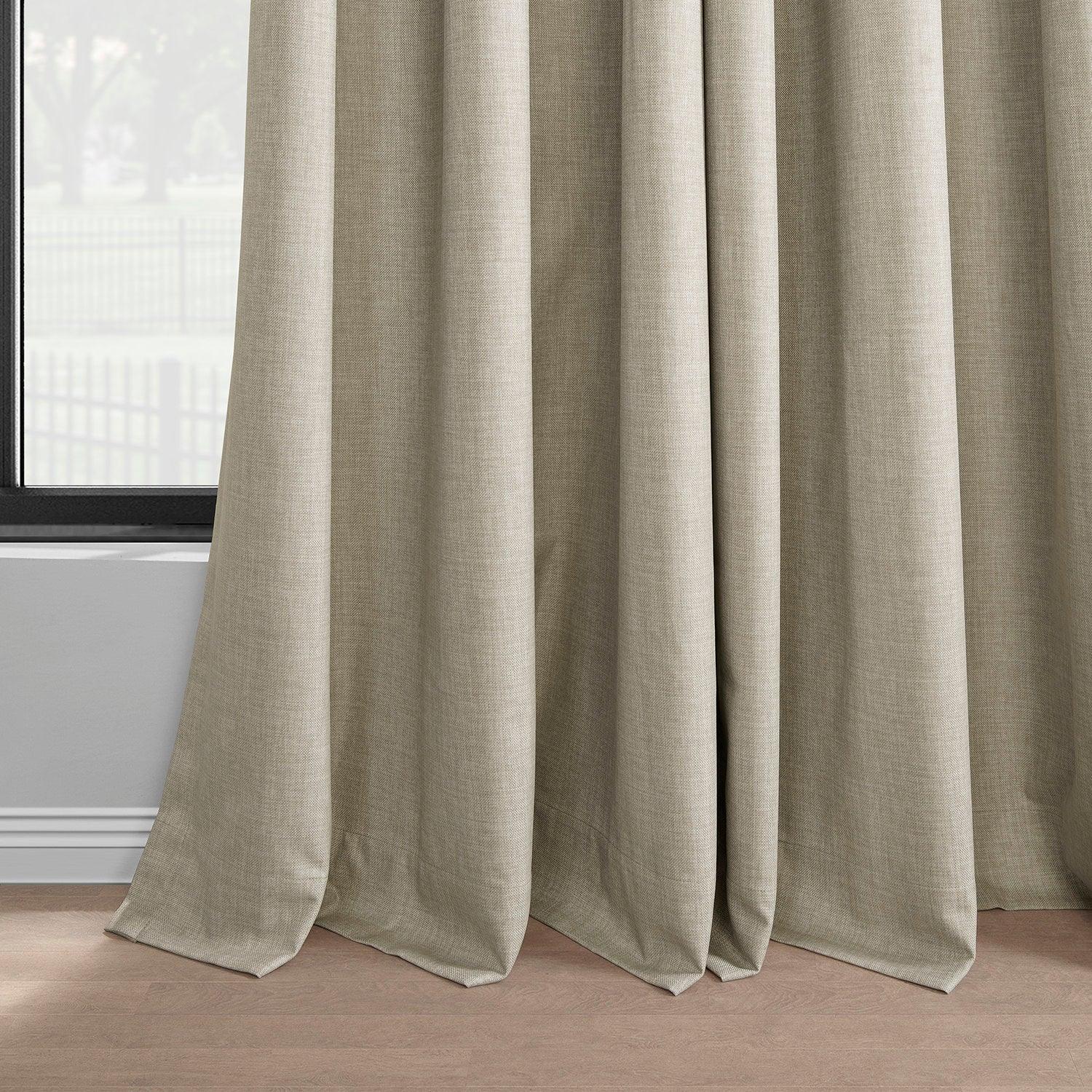 Light Beige French Pleat Blackout Curtains for Bedroom - Thermal Insulated Noise Reducing Linen Drapes - Hotel Style Window Treatments for Living Room & Nursery