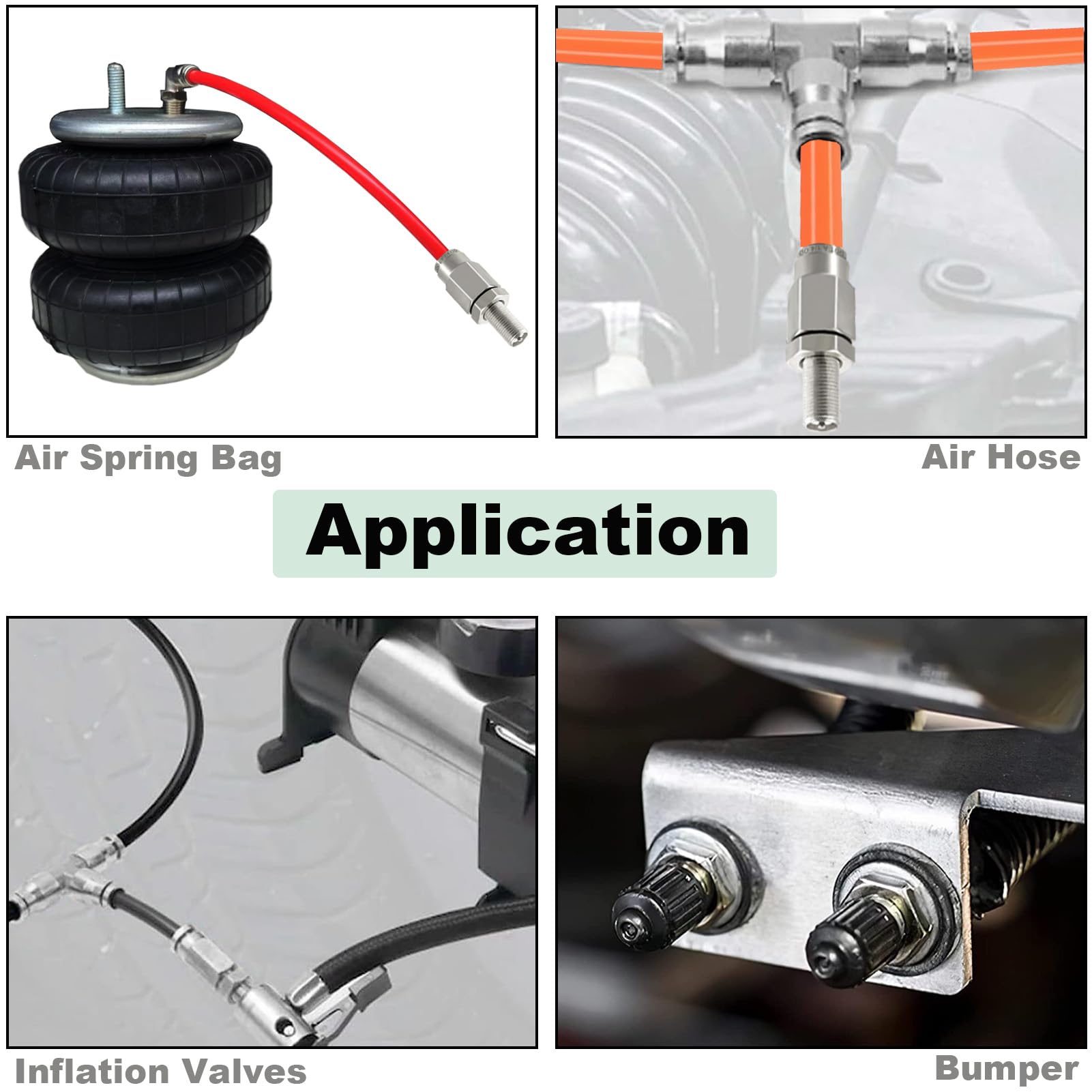 3 Pack ASYH Air Inflation Schrader Valve with Push to Connect Button - 1/4