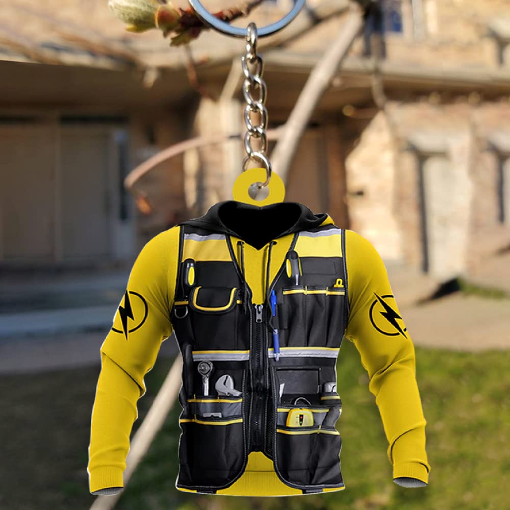 Custom Electrician Shaped Keychain - Personalized IZI POD Keyring for Men, Unique Electrician Gift Idea for Christmas, Birthday & Appreciation - Perfect for Electricians, DIY Enthusiasts & Tool Lovers