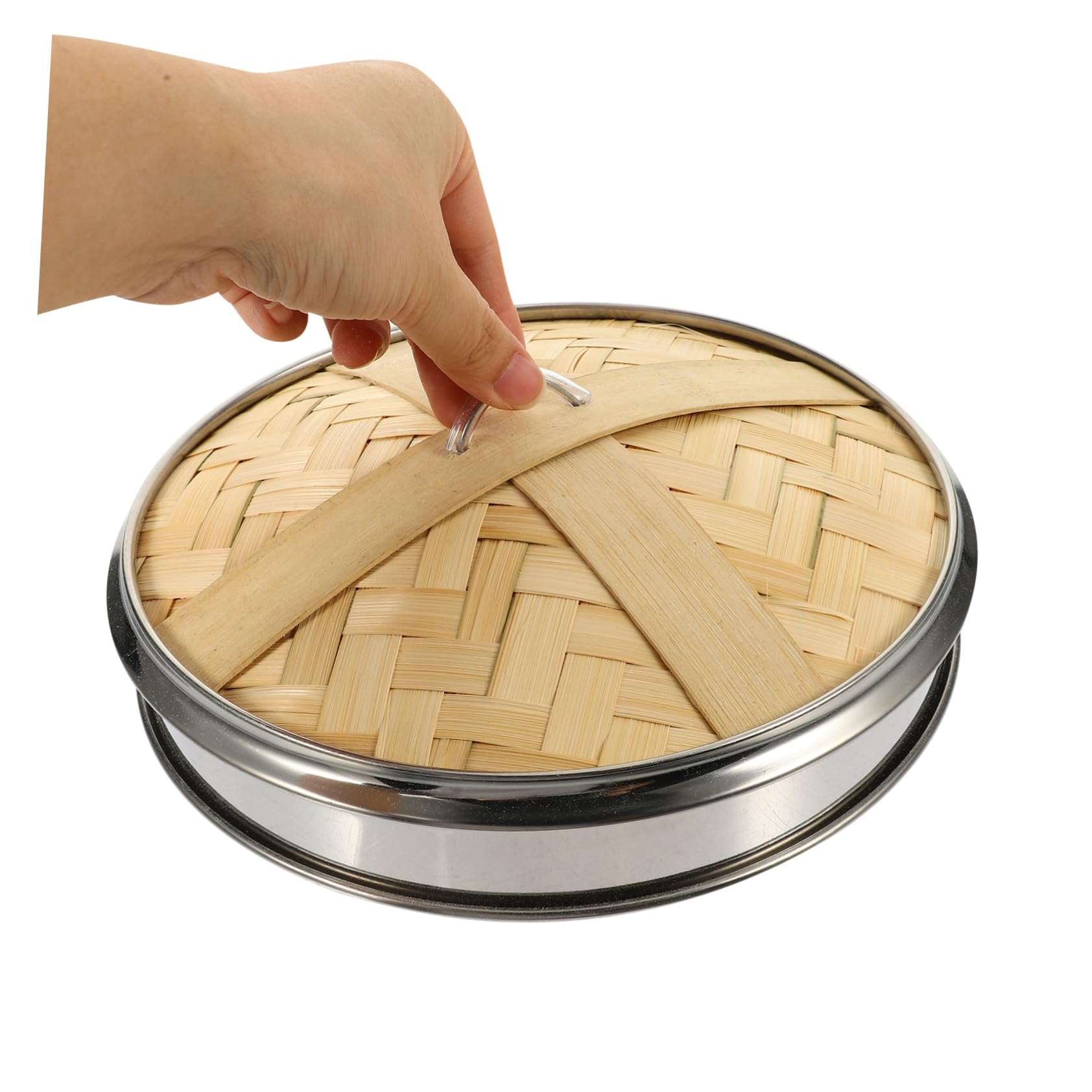 Cabilock 1-Piece Bamboo Steamer Basket Set - Stainless Steel & Wooden Dim Sum Steamer with Lid - Perfect for Dumplings, Buns, Vegetables & Asian Cooking