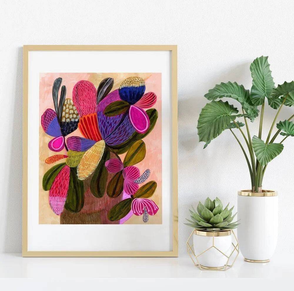 Wild Bunch Modern Still Life Art Print - Contemporary Wall Decor for Living Room, Bedroom & Office - Perfect for Home & Office Decoration
