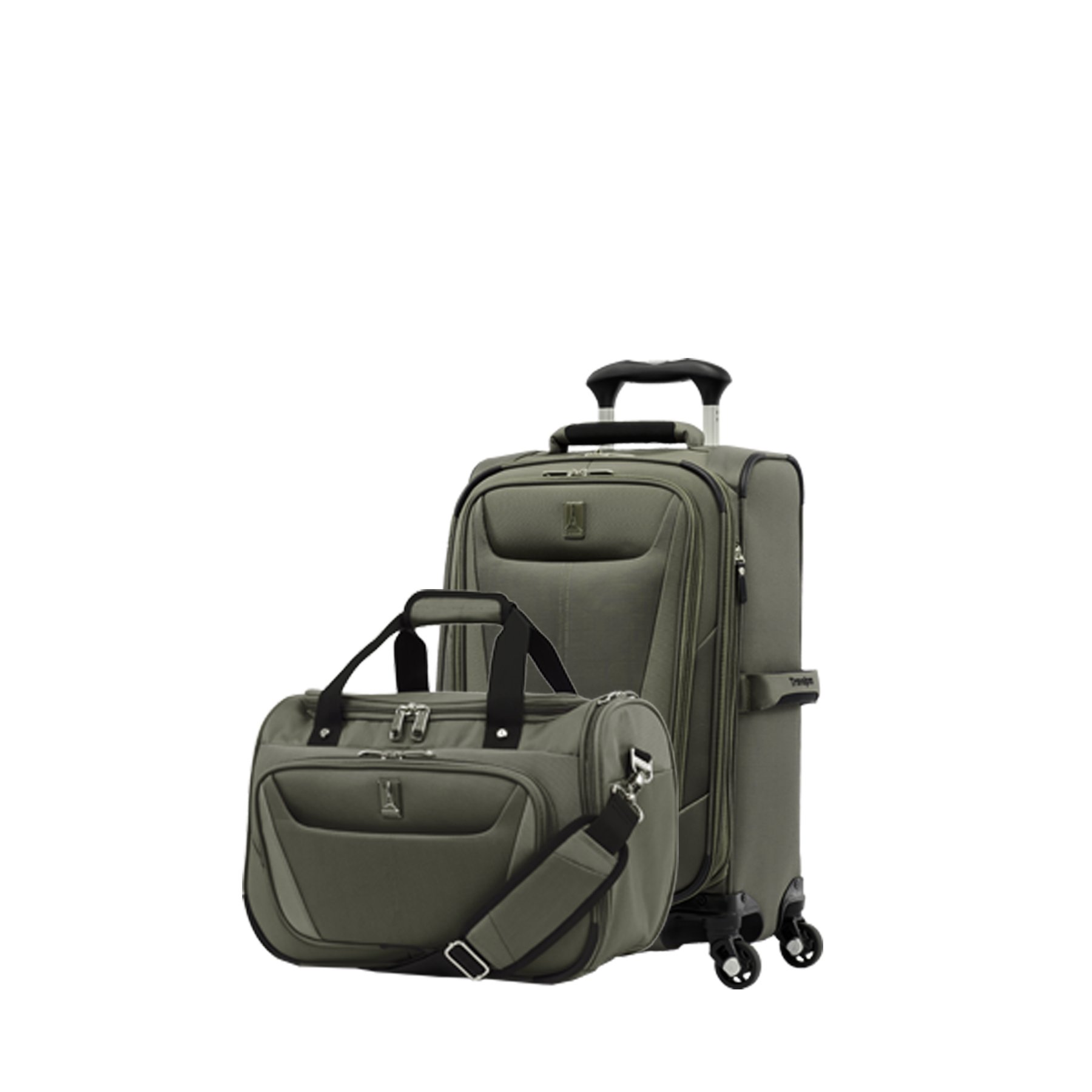 Travelpro Maxlite 5 Softside 2-Piece Expandable Carry-On Luggage Set with 4 Spinner Wheels & Underseat Tote - Lightweight Suitcase for Men & Women in Slate Green - Perfect for Air Travel & Weekend Getaways