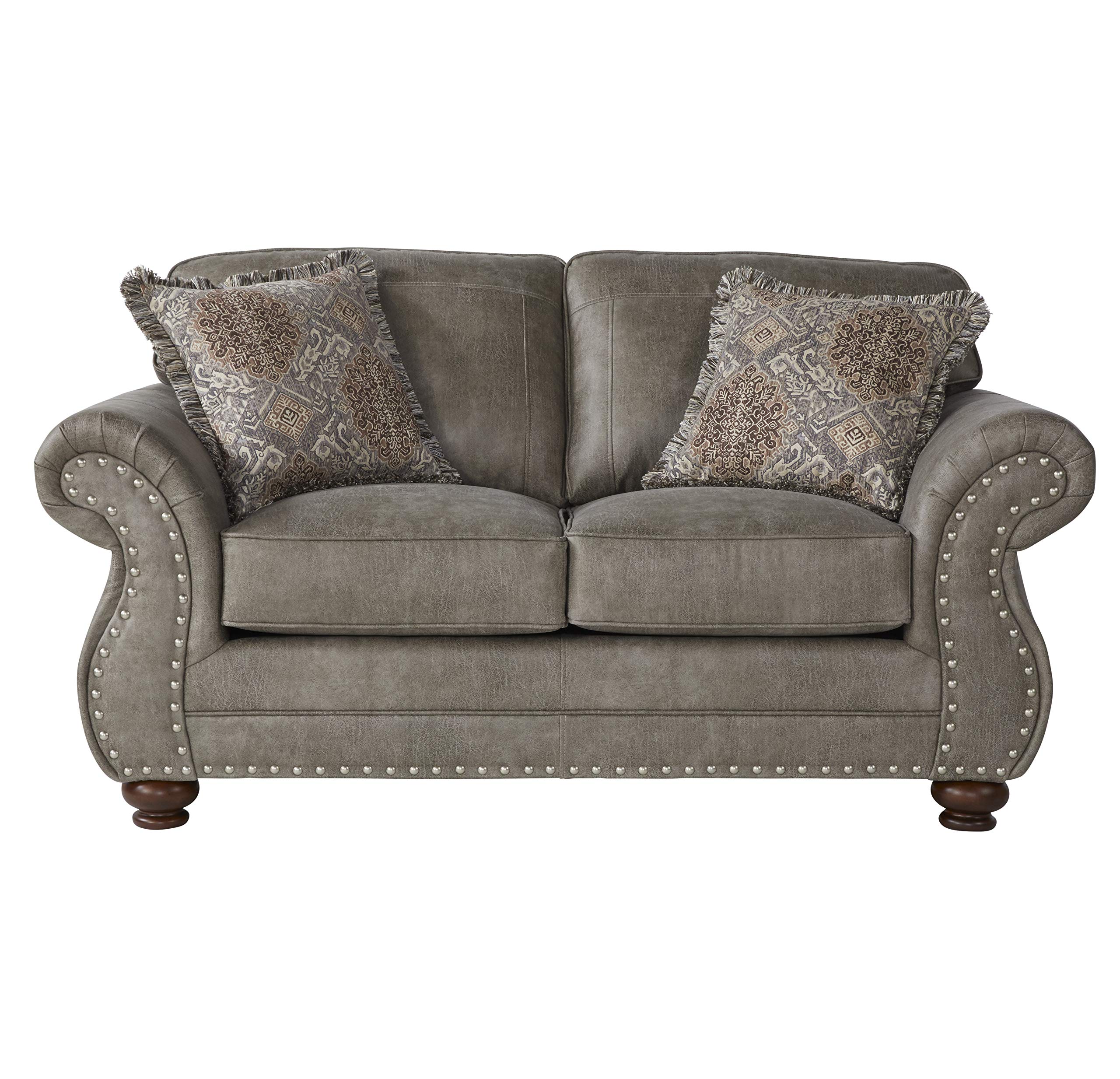 Roundhill Furniture Leinster Sofas - Modern Gray Fabric Sectional Couch for Living Room, Lounge & Family Room Comfort