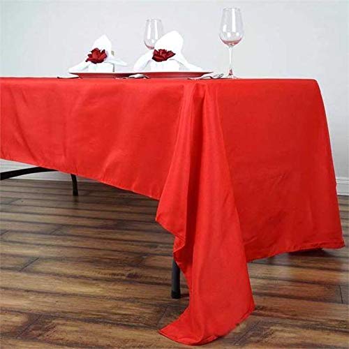 10 Pack Red Rectangle Polyester Tablecloths 60x126 Inch - Premium Table Linens for Wedding, Party, Banquet, Kitchen & Dining Room Decor - Washable & Wrinkle Resistant