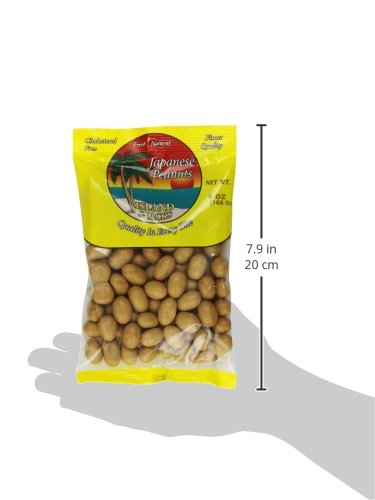 Premium Japanese Island Snacks - Crunchy Peanuts, 6-Ounce (Pack of 6) - Perfect for Parties, Office Snacks & Asian Food Lovers