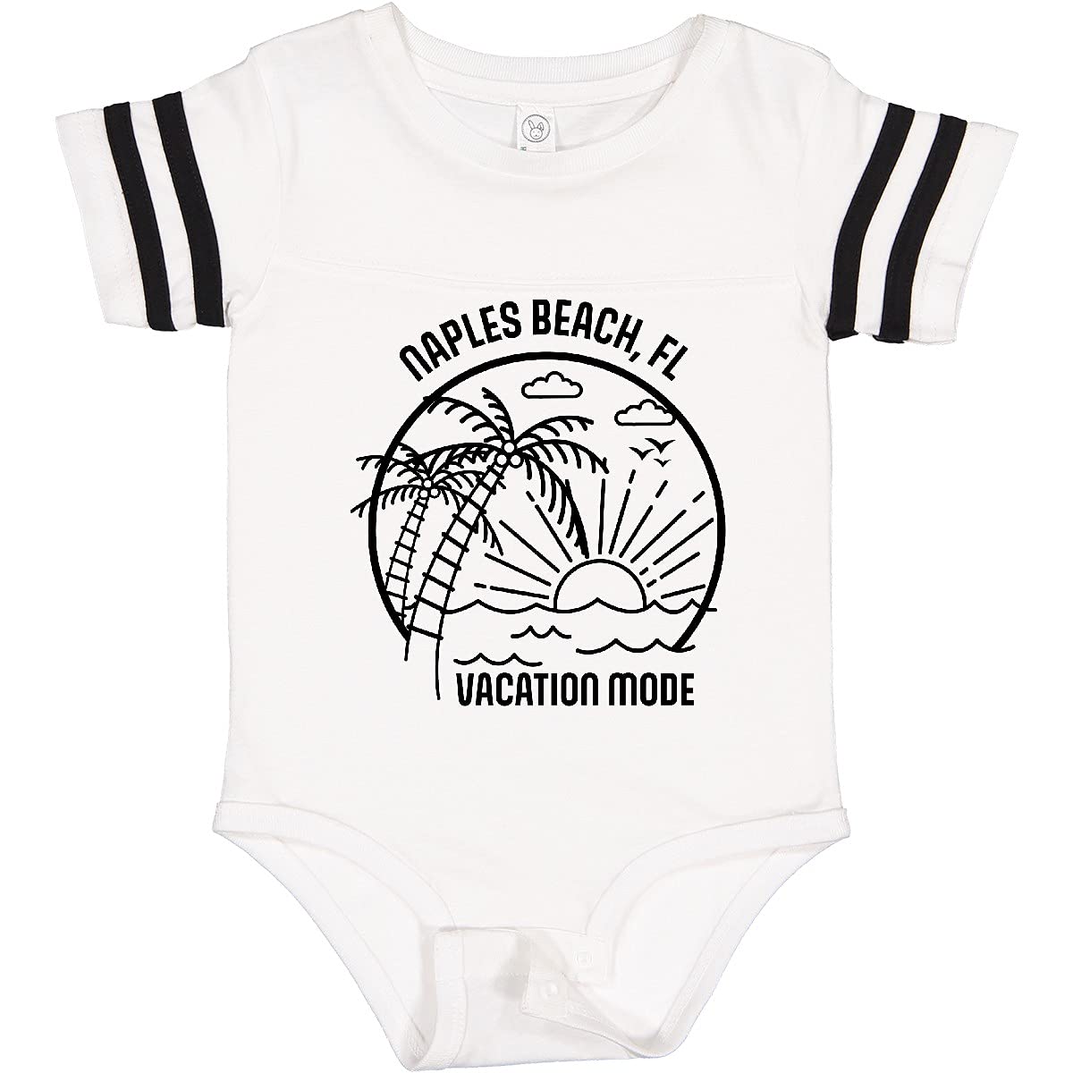 Summer Vacation Mode Naples Beach Florida Baby Bodysuit - Cute Florida Beach Outfit for Infants & Toddlers - Perfect for Family Vacations, Beach Trips & Photo Shoots