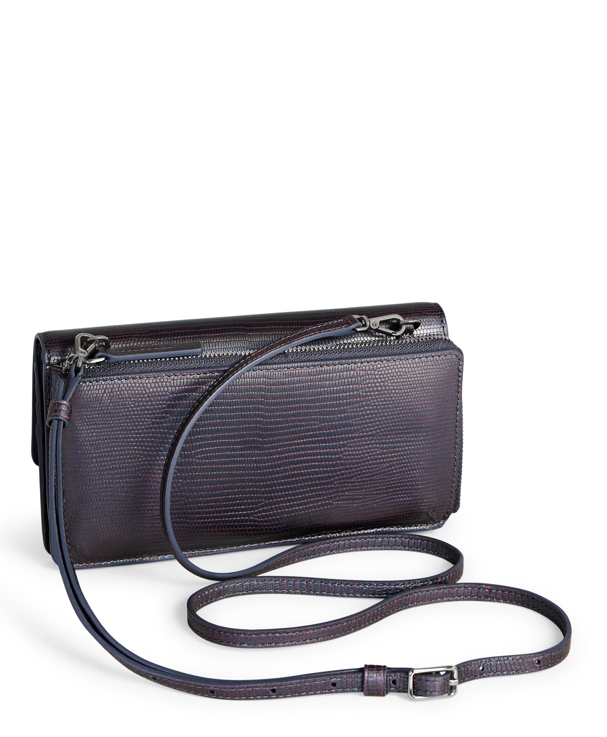 TUMI Belden Wallet Crossbody Bag - Textured Hologram Leather - Stylish & Secure Crossbody Purse for Women - Perfect for Travel, Work & Everyday Use